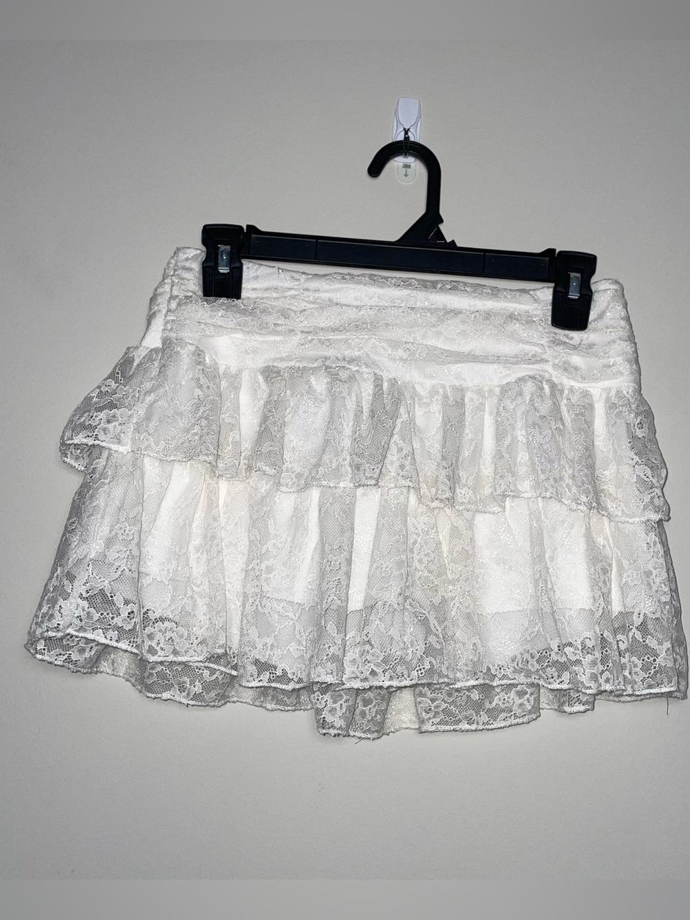 SHEIN S Lace Lined Shimmer Tiered Side Zip Mini Skort Coquette Fairy Festival